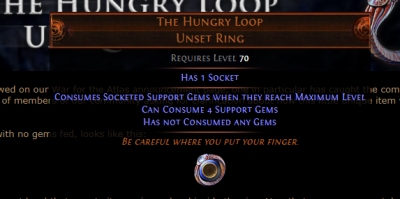 The Eat gem Hungry Loop Ring Will be add in path of exile 3.1.0 